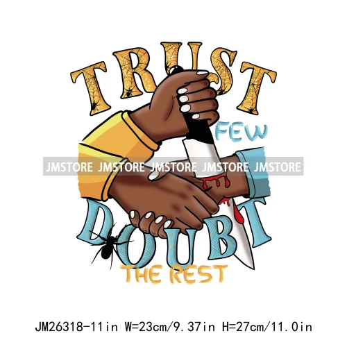 Just Out Here Trusting God Blessed Decals Trust Few Doubt The Rest DTF Iron On Transfer Stickers Ready To Press For T-shirt Bags