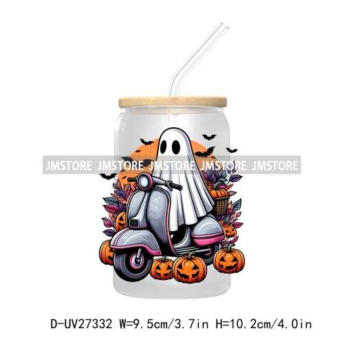 Spooky Ghost Halloween Autumn Pumpkin Season UV DTF Transfer Stickers Decals For Libbey Cold Cups Mugs Tumbler Black Cats Boo