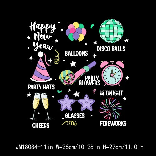 Hello 2024 Plastisol Decals In My 2024 12 New Chapters 365 New Chances Era Faux Glitter DTF Heat Transfer Sticker For Hoodies