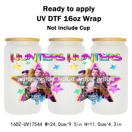 Demon Hunters Movie Kpop Lover Gift Anime Fan UV DTF Stickers Ready To Transfer Cup Wrap Custom DIY Craft For Libbey Can Glass