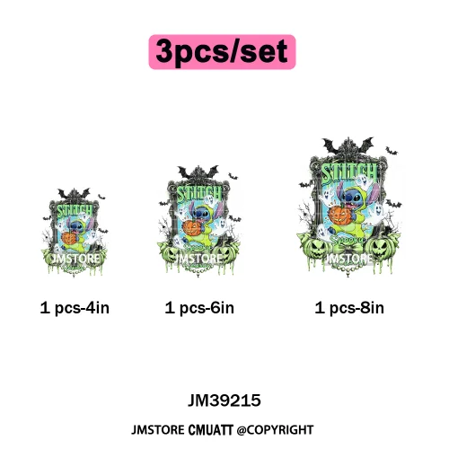 Cartoon Scary Monster Halloween Friends Season Printing Iron on DTF Washable Heat Transfers Stickers Ready to Press for Textile
