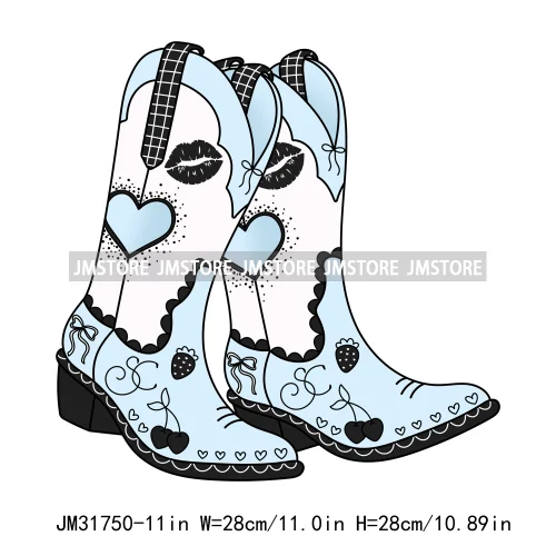 Funny Worthy Flowers Mental Health Positive Motivational Quotes Cowgirl Boots DTF Designs Iron On Transfer Stickers For T-shirts