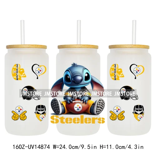 Cute Cartoon Sport Team Game Day 16OZ UV DTF Cup Wraps Ready To Apply Waterproof Transfer Stickers For Libbey Glass Can Tumbler