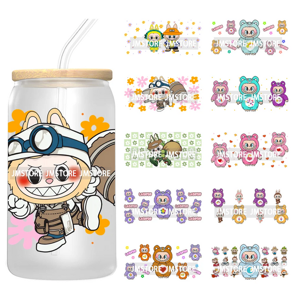Funny Cartoon Characters Doll Friends 16OZ UV DTF Cup Wraps Ready To Apply Custom Transfer Stickers For Libbey Glass Can Tumbler