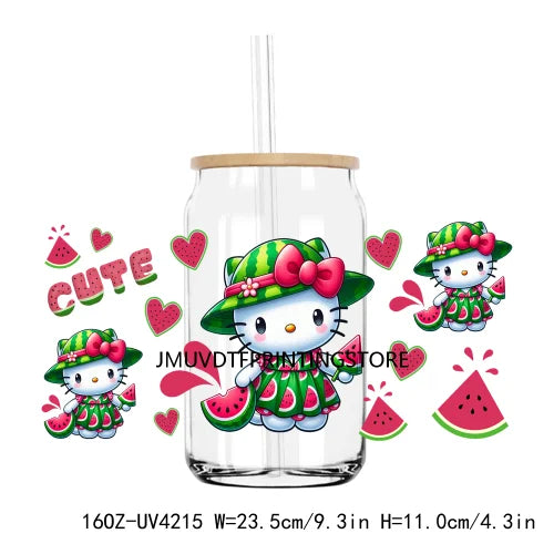 Cartoon Couple 16OZ UV DTF Cup Wrap Transfers Stickers Mouse And Friends Custom Labels DIY Waterproof Logo For Libbey Glass Can