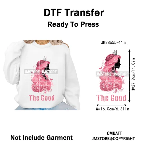 Witch Changed For Good Faux Glitter Pink and Green Movie Iron on DTF Washable Transfers Stickers Ready to Press for Clothes Bags