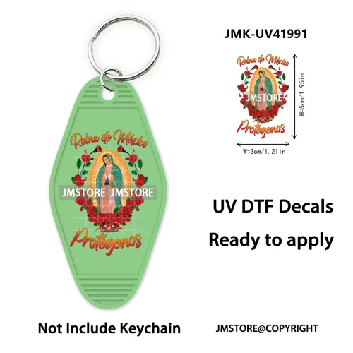 Feliz Navidad Pan Dulce Christmas UV DTF Motel Keychain Decal Ready To Ship Durable Transfer Stickers Prints For Hotel Keychain