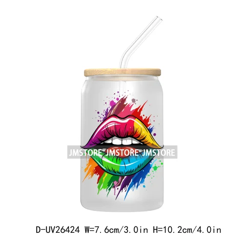 Pride Love Rainbow Heart UV DTF Transfer Stickers Decals For Libbey Cold Cups Mugs Durable Waterproof Custom Logo Label Best Gay