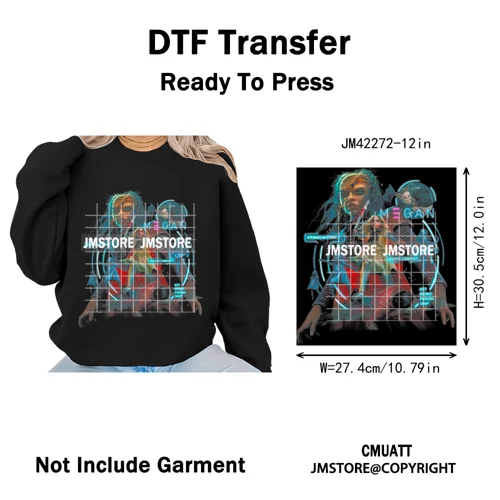 Funny Halftone Movie Series Killer Halloween Spooky Season Iron on DTF Washable Transfers Stickers Ready to Press for T-shirts