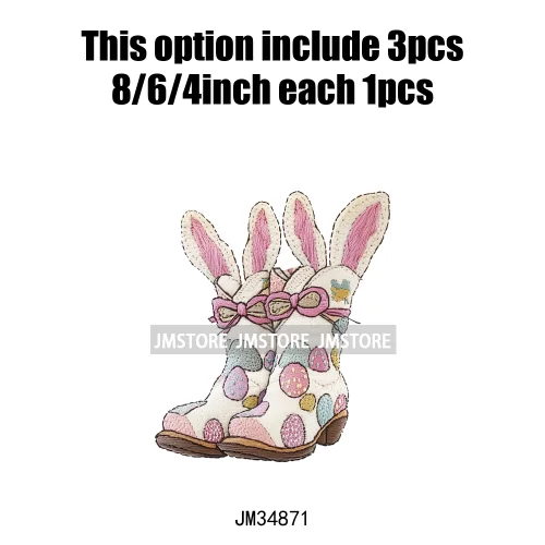 Colorful Howdy Cowboy Boots Western Easter Vibes He Is Risen Cross Bunny Iron On DTF Transfer Sticker Ready To Press For Clothes