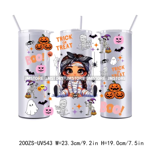 Latina Baby Halloween Pumpkin 20OZ Straight Skinny Tumbler Wrap UV DTF Cup Wraps Custom Labels Transfer Sticker Waterproof Logo