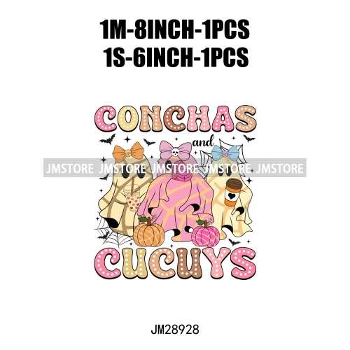 Cute Aqui Espantan Mexican Ghost Creepy Conchita Era Conchas And Cucuys Iron On DTF Transfer Stickers Ready To Press For Hoodies