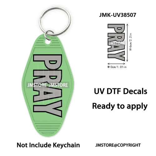 Christian Bible Jesus Faith Letters UV DTF Motel Keychain Decals Ready To Ship Custom Transfer Stickers Print For Hotel Keychain