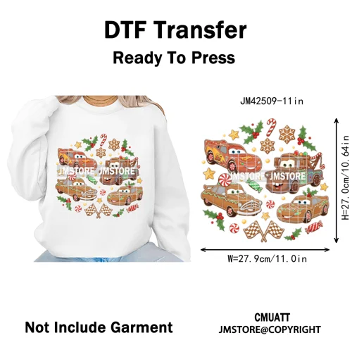 Ho Ho Ho Christmas Coquette Gifts Santa Cartoon Characters Iron on DTF Washable Transfers Stickers Ready to Press for Clothing