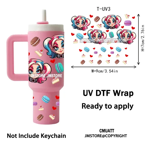 Wholesale Bulk Cartoon UV DTF Wraps Ready To Apply Transfer Stickers Waterproof For Mini Tumbler Keychain