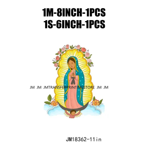 San Judas Tadeo Mexican Latin Culture Washable Decals Madre Mia Our Lady of Guadalupe DTF Transfers Stickers For Clothes Bags