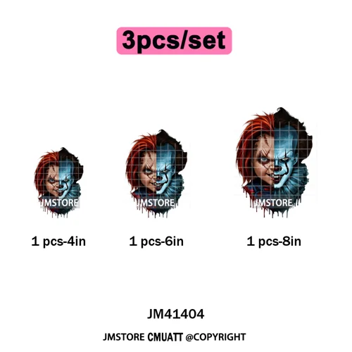 Spooky Soda Can Killer Checkered Horror Characters Drink Halloween Iron on DTF Heat Transfer Stickers Ready to Press for Textile