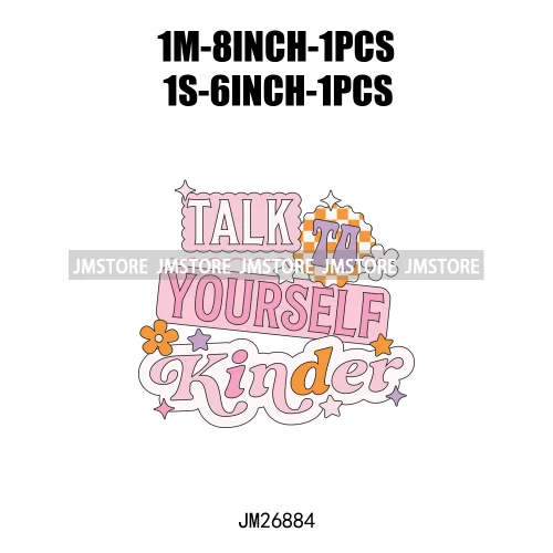 Colorful Talk To Yourself Kinder Positive Quotes Doing My Best Motivational DTF Designs Iron On Transfers Stickers For T-shirts