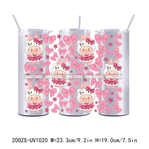 Cute Monster Doll Cartoon Character 20OZ Skinny Tumbler Wrap Ready To Apply UV DTF Transfer Stickers Durable Prints For Tumbler