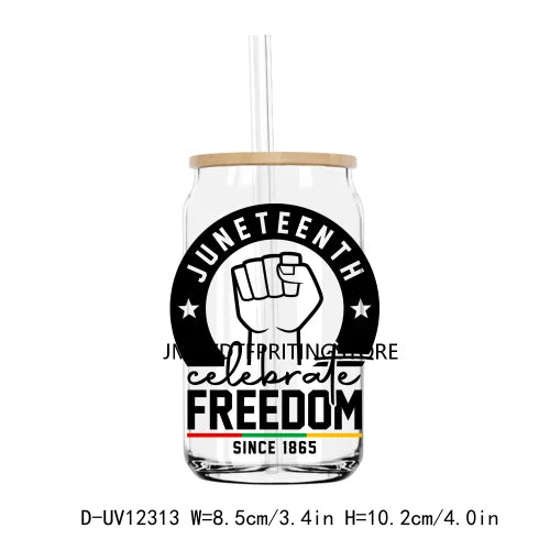 Steppin' into Juneteenth UV DTF Transfer Stickers Decals For Libbey Cold Cups Mugs Tumbler Waterproof DIY Logo Black Nurse Magic