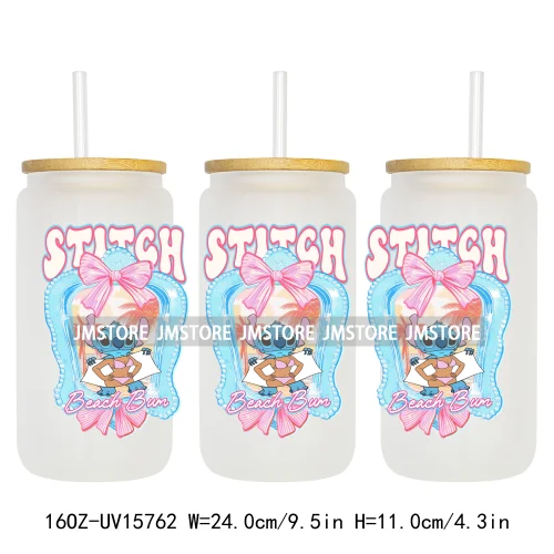Retro Cartoon Western Summer Vibes UV DTF Cup Wraps Ready To Apply Waterproof Transfer Stickers For 16OZ Libbey Glass Can Mugs