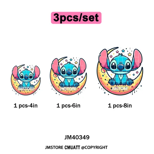 Trendy Cartoon Animal Characters Lover Cold Peel Logos Iron on DTF Washable Transfers Stickers Ready to Press for Hoodies Bags