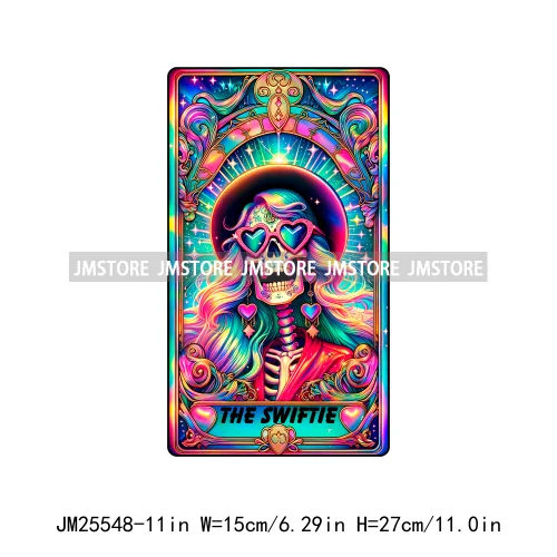 Colorful Artist Overthinker Dad Women Skeleton Thermal Logo  Tarot Card DTF Iron On Transfer Stickers Ready To Press For Hoodies