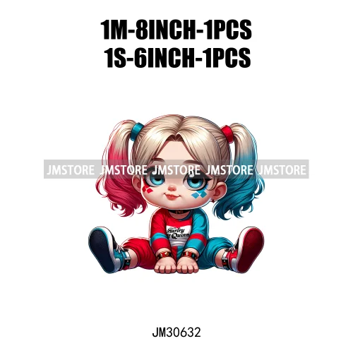 Cute Princess Halloween Girl Boy Baby Kids Cartoon Character Iron On DTF Transfers Stickers Ready To Press For Clothing