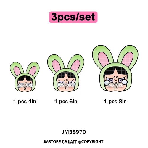 Cute Cry Tears Sad Girls Cartoon Dolls Love Designs Iron on DTF Washable Heat Transfers Stickers Ready to Press for Clothes Bags