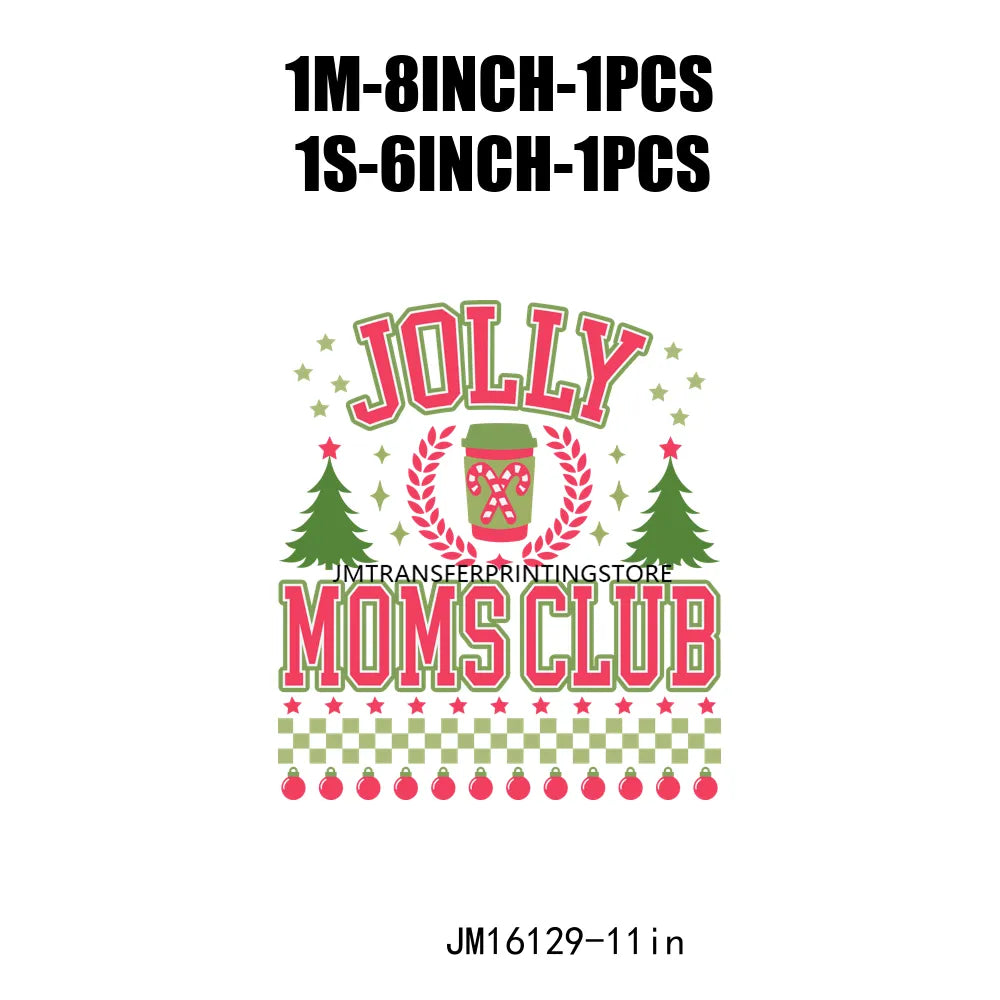 Ho Santa Jolly Moms Club Patch Christmas Calories Don't Count Logo Feelin' Festive On Petty List Transfer Sticker For Clothes