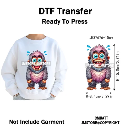 15cm 5.9in Kid Cute Silly Baby Pet Animal Iron On DTF Heat Transfer Sticker For Clothes Vinyl Thermal Washable T-Shirts Decals