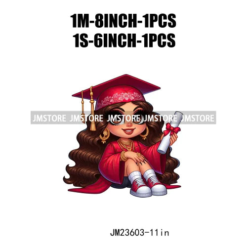 Chicano Graduation Para Mi Familia Si Se Pudo Chicano Educated Latina Sernior School Girls DTF Transfer Stickers For T-shirts