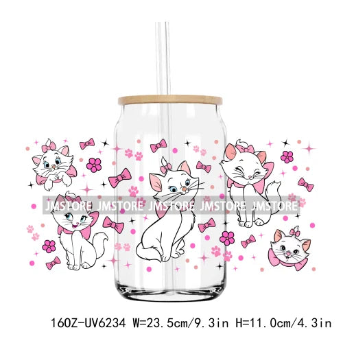 Cute Cartoon Characters UV DTF Sticker For 16OZ Libbey Glass Cup Can Wrap Transfer Stickers Custom Labels DIY Logo Magic World