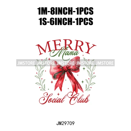 Christmas Girly Vibes Santa Winter Jesus Coquette Bow Tis The Season Iron On DTF Transfers Stickers Ready To Press For Clothes