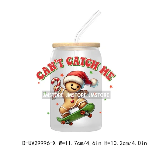 Christmas Cookie Baking Crew Gingerbread Man UV DTF Transfer Sticker Decal For Libbey Cold Cup Mug Tumbler Jesus Christmas Cross