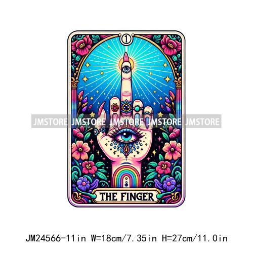 3d Evil Eye Tarot Cards Latina Mexican Culture Floral Thermal Decals DTF Iron On Transfers Stickers Ready To Press For Clothes