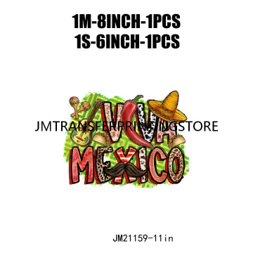 Viva Mexico Cinco De Drinko Logos Mama Cita Cowhide Western Spicy Taco Bout Party Iron On DTF Transfer Stickers For Sweatshirt