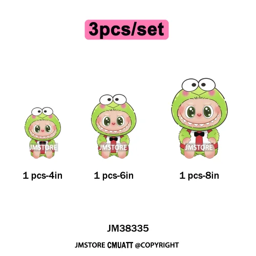 Cute Cartoon Toy Dolls Monster Costume Character Kids Printed Iron on DTF Washable Transfer Stickers Ready to Press for Clothing