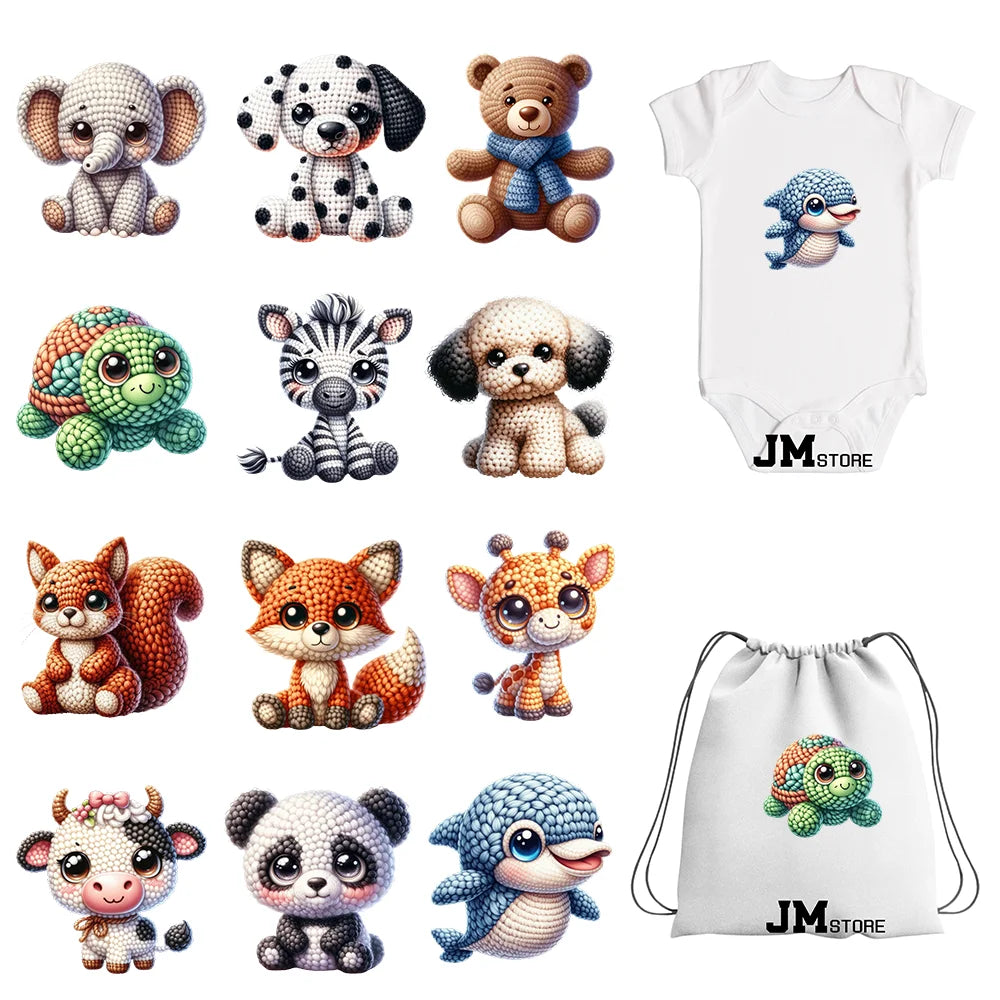 15cm 5.9in Kid Panda Bear Animal Iron On Heat Transfer Sticker For Clothes Printed Vinyl Thermal Applique Washable T-Shirt Decal