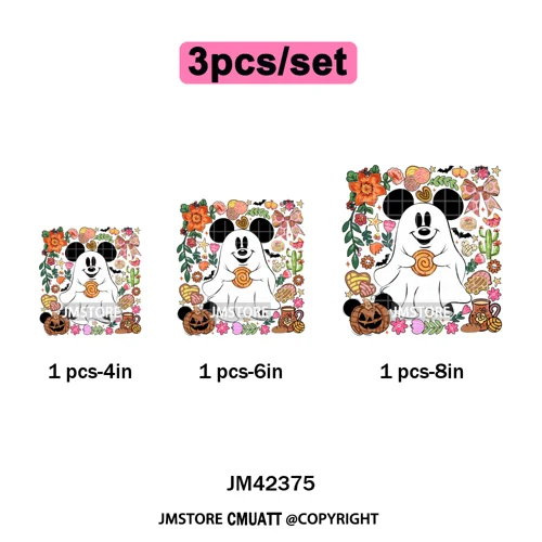 Coquette Halloween Spooky Espantan Latina Mexican Conchas Ghost Iron on DTF Washable Transfer Sticker Ready to Press for Hoodies