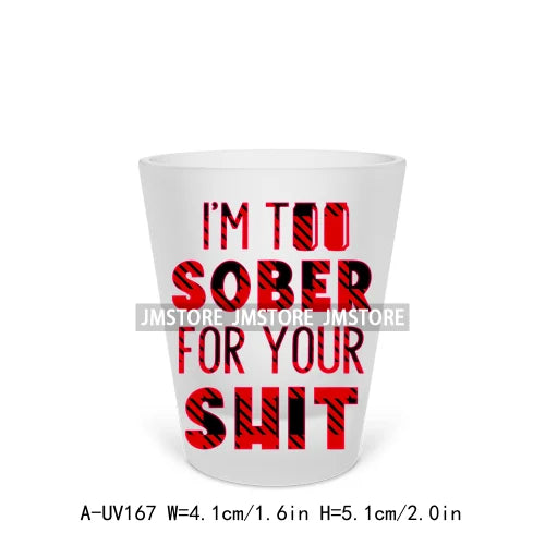 Beer Makes Me Happy Alcohol Short Glass Cups UV DTF Sticker For Beer Mugs Decals Transfers Stickers Waterproof DIY Craft Tequila