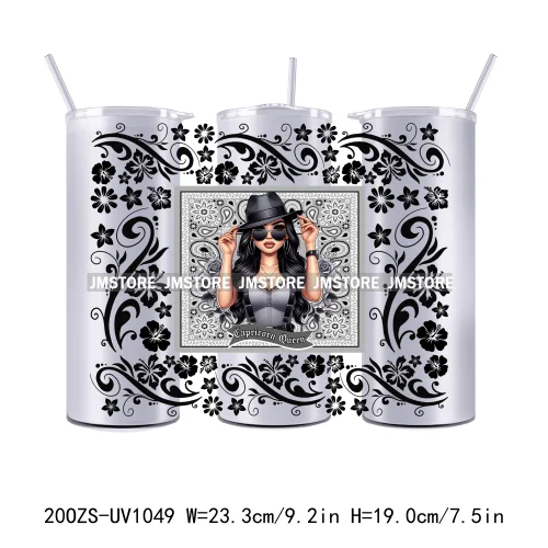 12 Zodiac Queen Chicana 20OZ Straight Skinny Tumbler Wrap Ready To Apply UV DTF Transfer Stickers Waterproof Prints For Tumbler