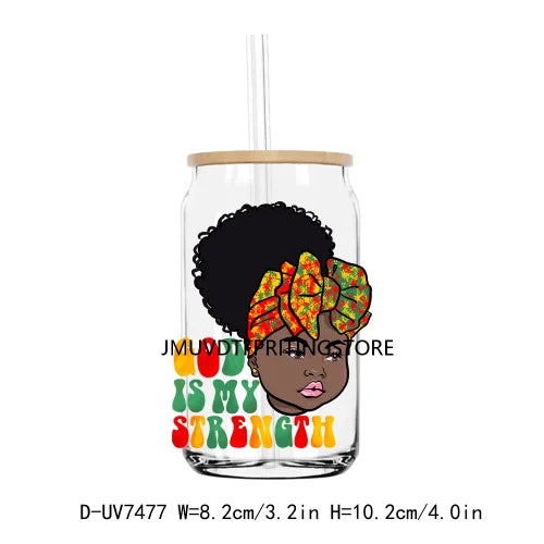 Steppin' into Juneteenth UV DTF Transfer Stickers Decals For Libbey Cold Cups Mugs Tumbler Waterproof DIY Logo Black Nurse Magic