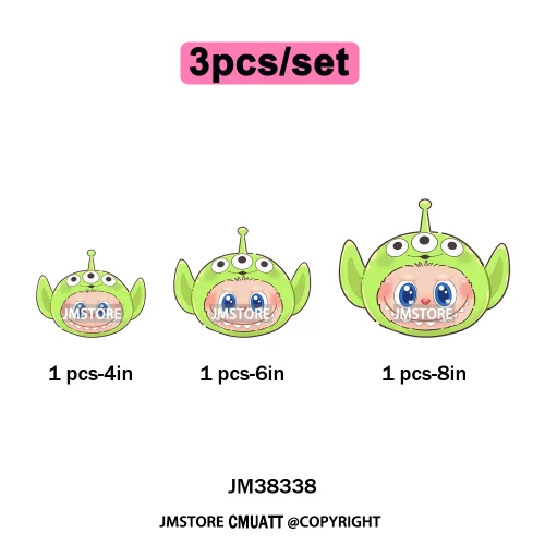 New Cartoon Costume Monster Dolls Lover DTF Printing Decals Iron on Washable Transfers Stickers Ready to Press for T-shirts