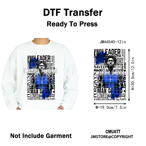 Bible Inspirational Quotes Black Prayer Men of God Religious Iron on Washable DTF Transfers Stickers Ready to Press for Textiles