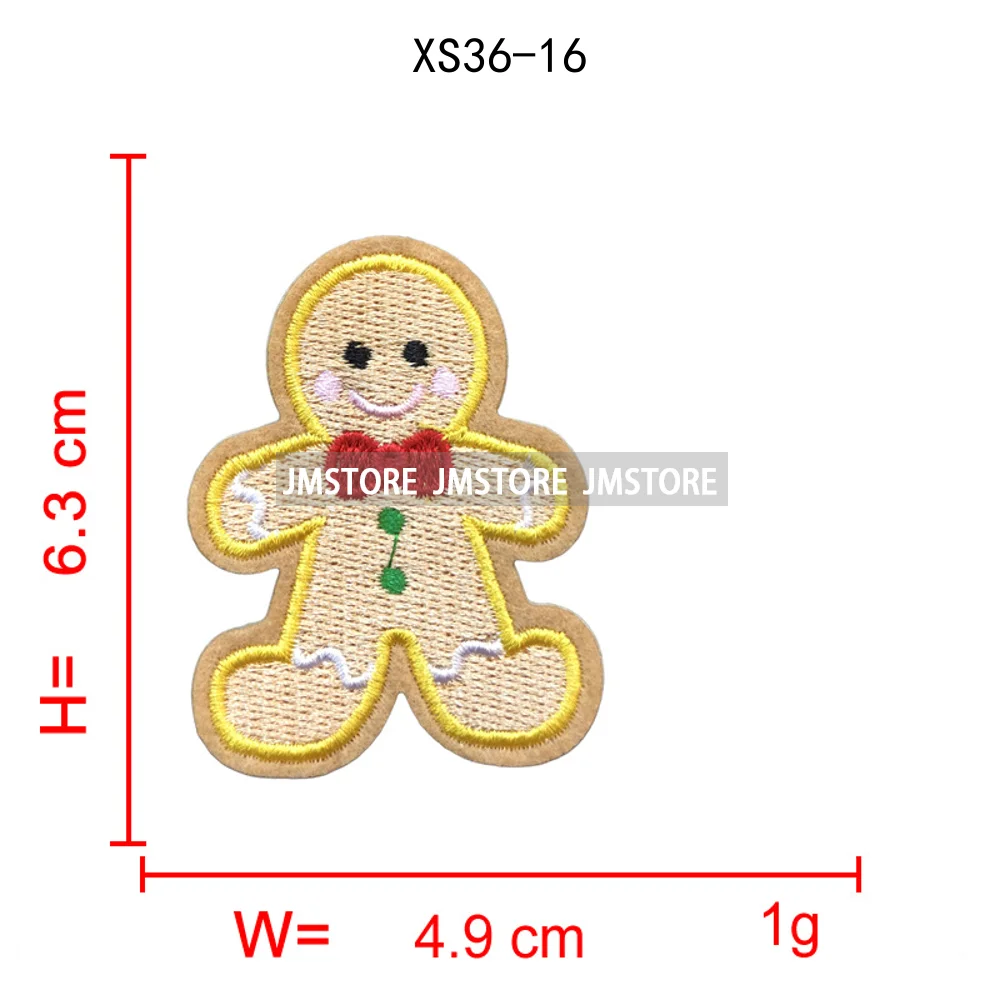 Merry Christmas Ho Ho Ho Santa Candy Canes Celebrate Festive Embroidery Appliques Iron on Sequins Patches for Sweatshirt Bags