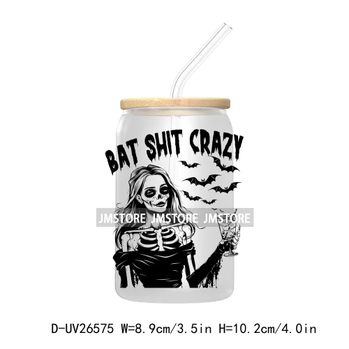 Spooky Witch Halloween UV DTF Transfer Stickers Decals For Libbey Cold Cups Mugs Durable Waterproof Custom Labels Fall Season