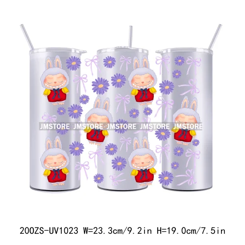 Cute Monster Doll Cartoon Character 20OZ Skinny Tumbler Wrap Ready To Apply UV DTF Transfer Stickers Durable Prints For Tumbler