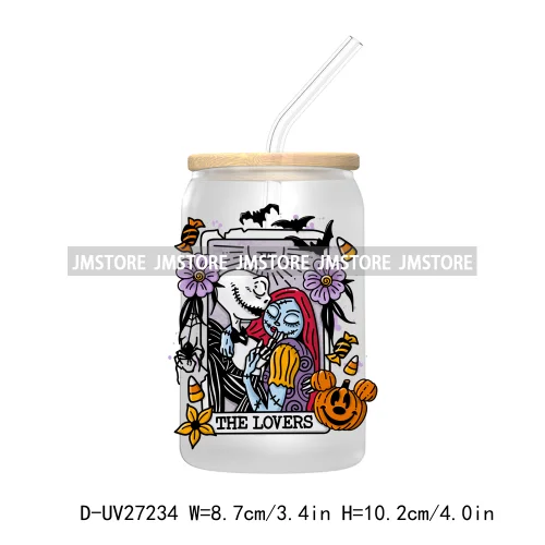 Cartoon Princess Couple Halloween Double Trouble UV DTF Transfer Stickers Decals For Libbey Cold Cup Mug Tumbler Waterproof Logo