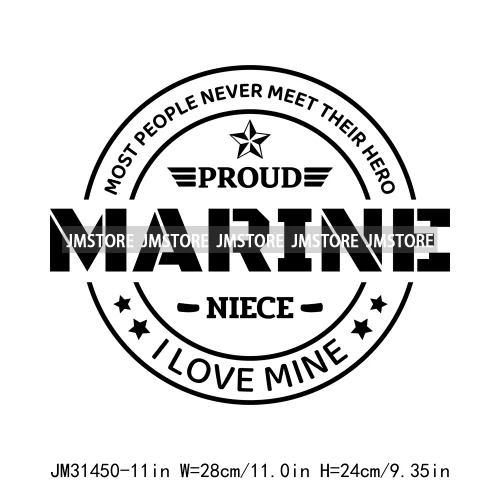 Happy Proud Marine Family Quotes I Raised Love Mine Military Pride Iron On DTF Transfers Stickers Ready To Press For Hoodies